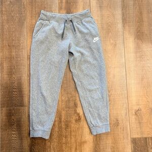 Nike Kids Gray Heather Joggers with Drawstring
